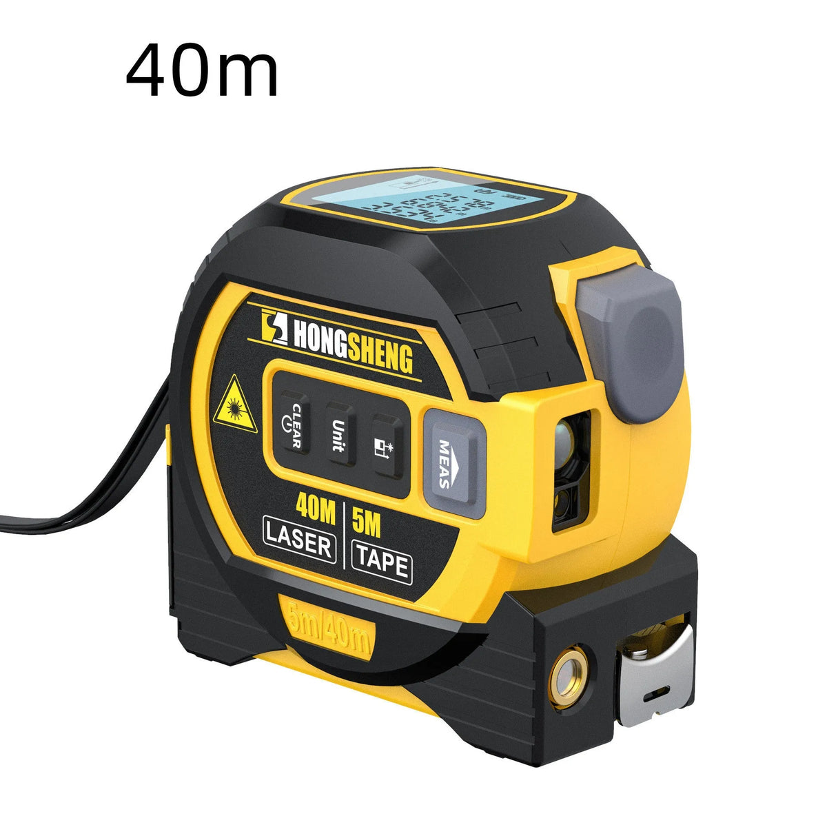 3-in-1 laser tape measure with 5m tape ruler and infrared rangefinder in blue