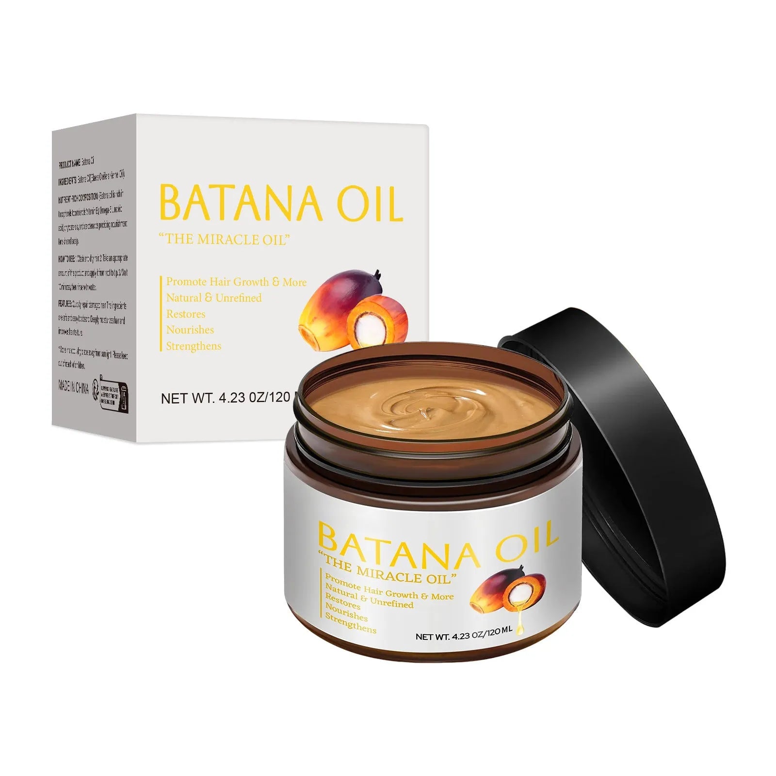 Batana Hair Mask 120ml tub with herbal formula for frizzy hair improvement