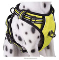Reflective adjustable dog chest harness in black, red, or green, sizes M to XXL for medium and large dogs.