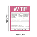 Colourful decorative paper card with musical notes design, measuring 13 by 10 centimetres.