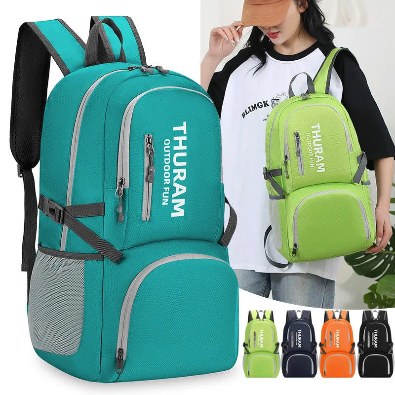 Outdoor portable folding shoulder travel bag in multiple colours with 20-35L capacity