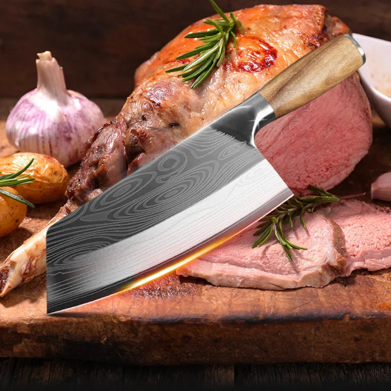 320mm stainless steel kitchen knife with forged 40Cr13 steel blade for kitchen use