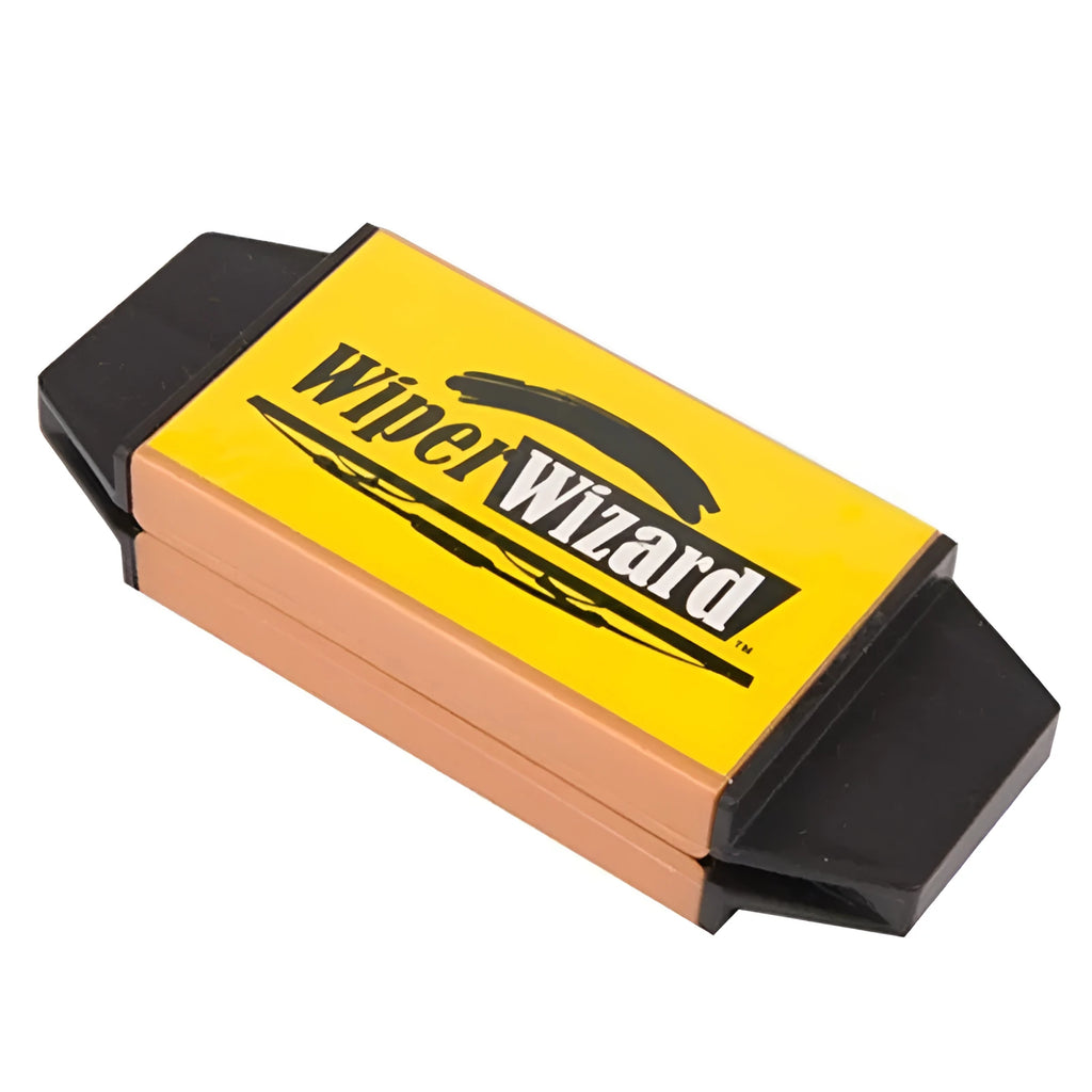 Wiper Wizard tool with microcrystals used to restore car wiper blades, includes microfiber cloth