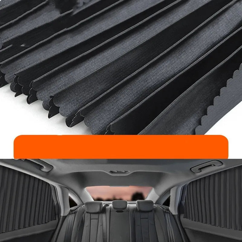 Auto retractable roller shutter car sun curtain in black, gold, or silver for window sun protection