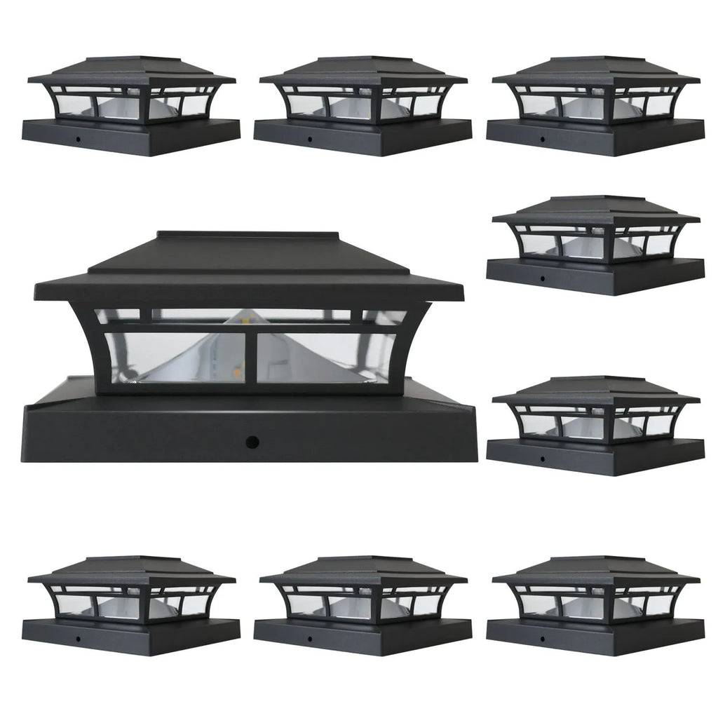 Solar pile fence outdoor yard lamp with ABS shell, warm and white light options, for garden handrail and lawn