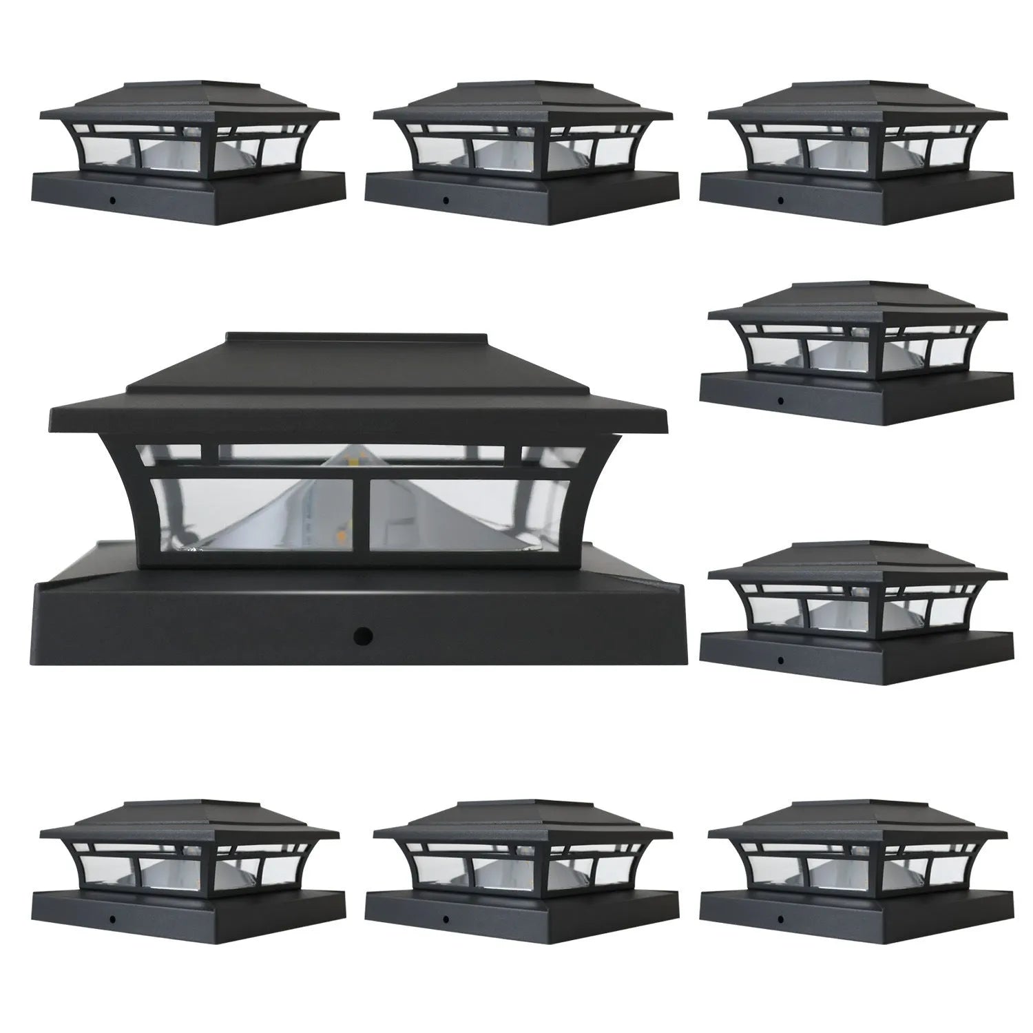 Solar pile fence outdoor yard lamp with ABS shell, warm and white light options, for garden handrail and lawn