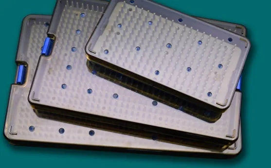 Silicone UV sterilisation disinfection box shown in three sizes: large, medium, and small.