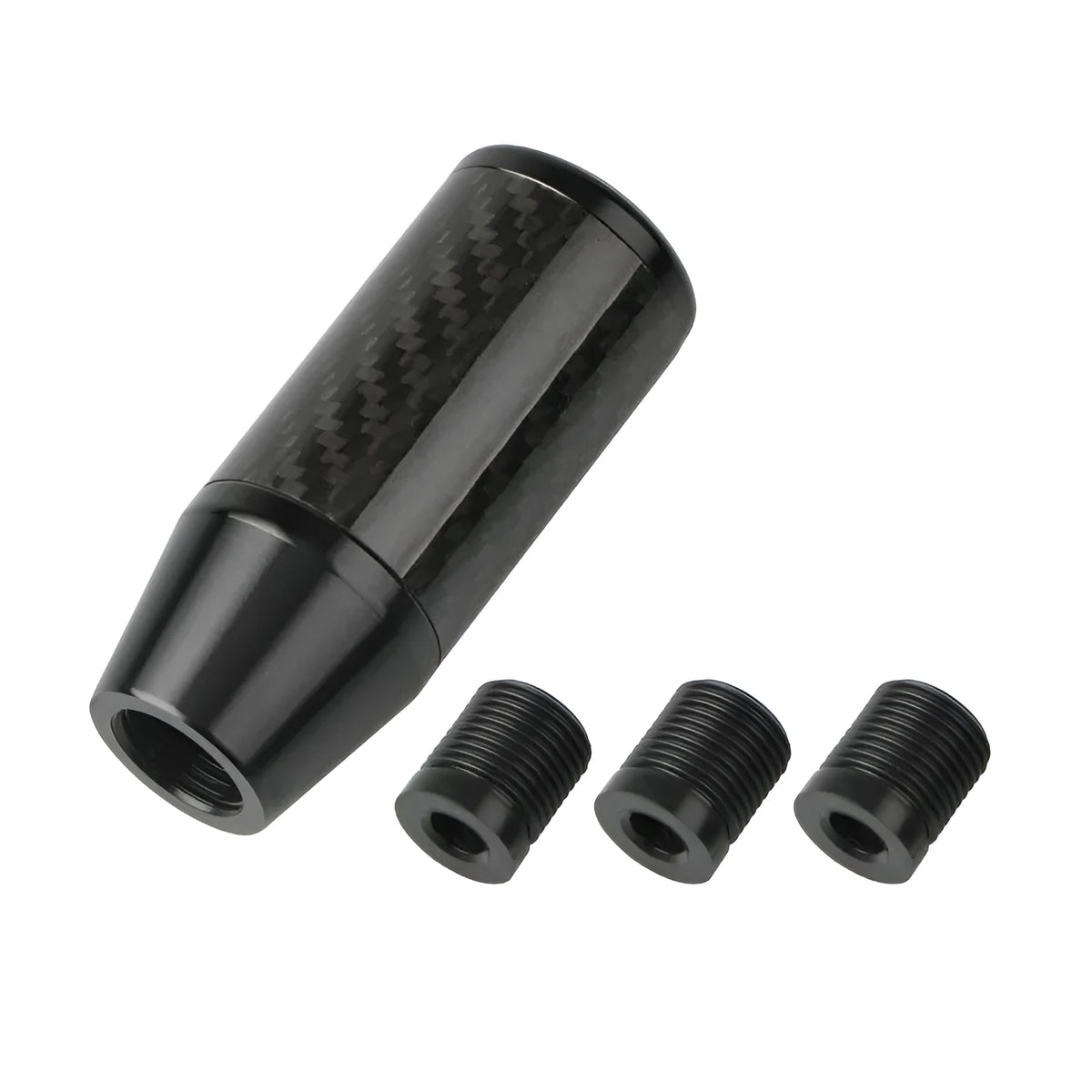 Black manual universal gear stick with detachable shifter wave stick lever and three threaded fittings