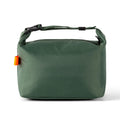 Japanese style insulated Oxford cloth lunch bag in Army Green colour showing wide opening.