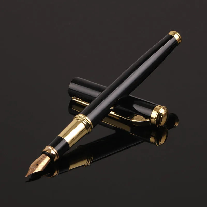 Red and black metal ballpoint pens with 0.5mm Yijin nibs for office use and business gifting