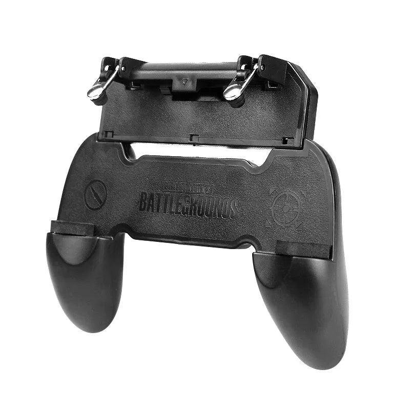 Black and brown black versions of a plug-in mobile phone game controller with a wired connection.