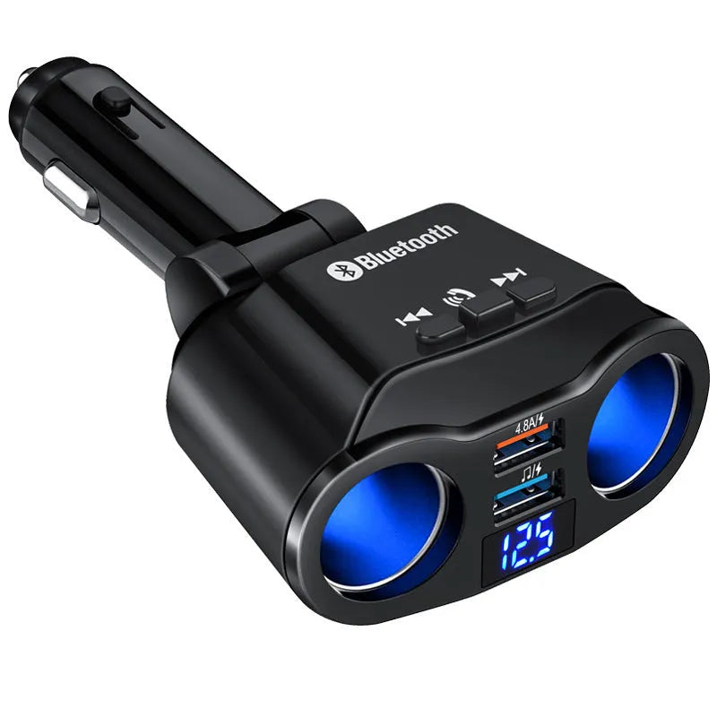 Car Bluetooth FM transmitter MP3 player with cigarette lighter plug in black and white colour options