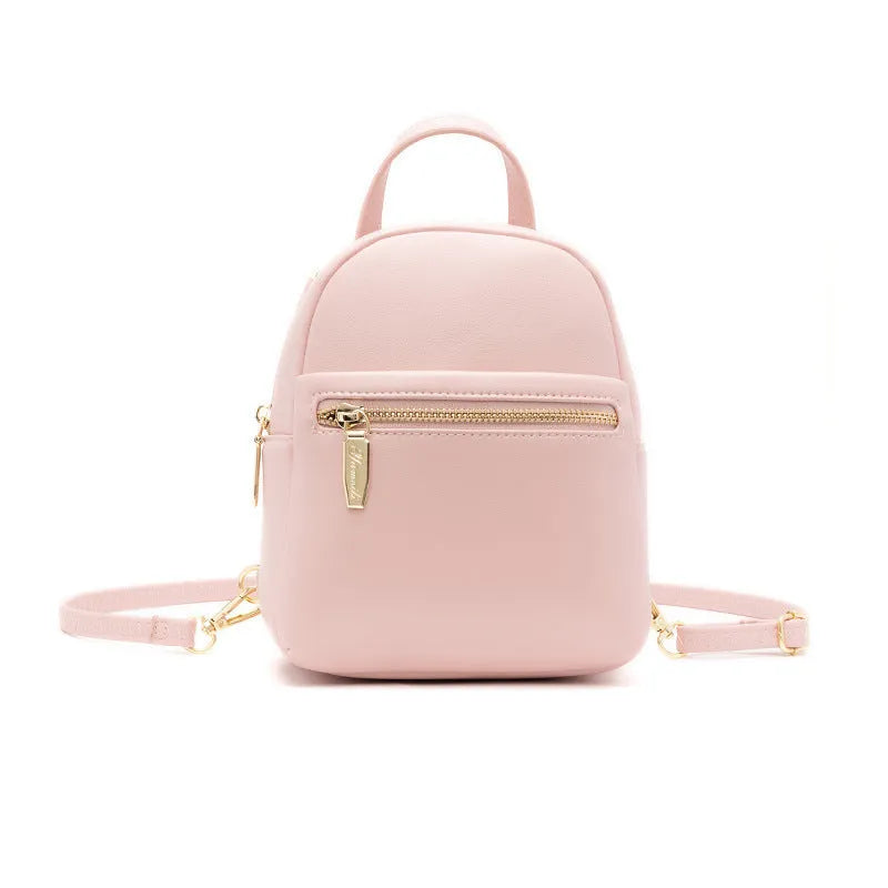 Soft PU mini backpack in street fashion design with contrast colour detailing and interior compartments