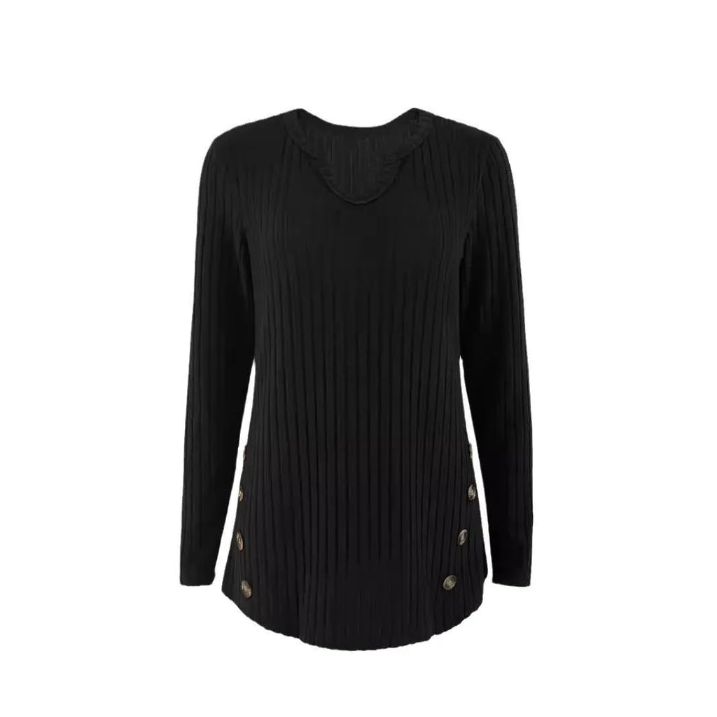 Men's casual button-front knitted sweater in solid colour with regular sleeves