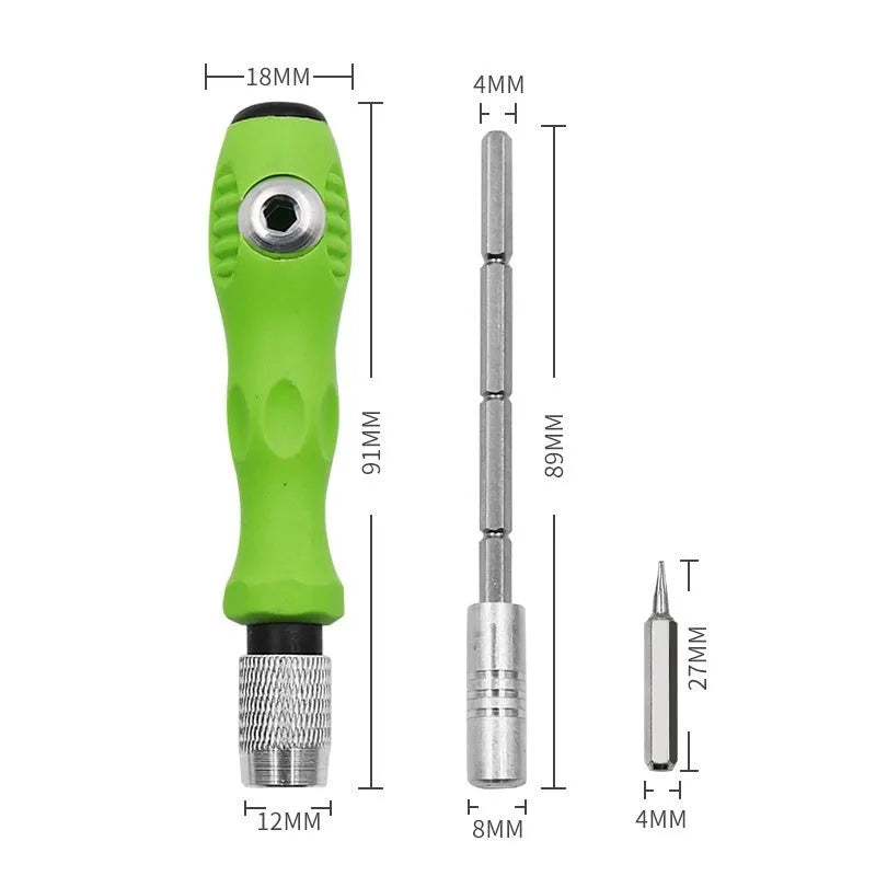 32-in-1 screwdriver bit set with handle for mobile phone and precision instrument repair