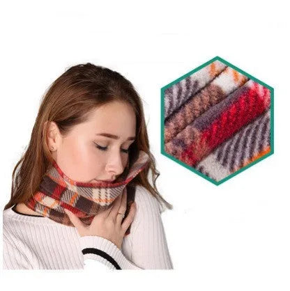 U-shaped neck support pillow in convex therapeutic form functioning as scarf bandana with cotton filling