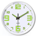8 inch diameter luminous wall clock with modern design and plastic casing