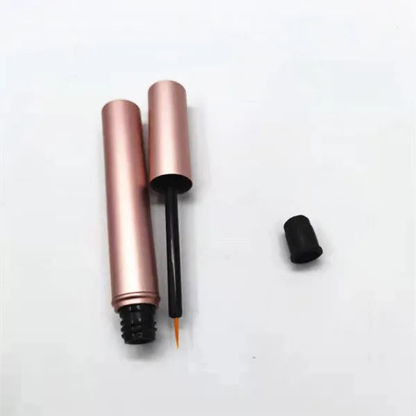 Aluminum tube 4ml cosmetic bottle with spray rose gold paint finish and black inner plug