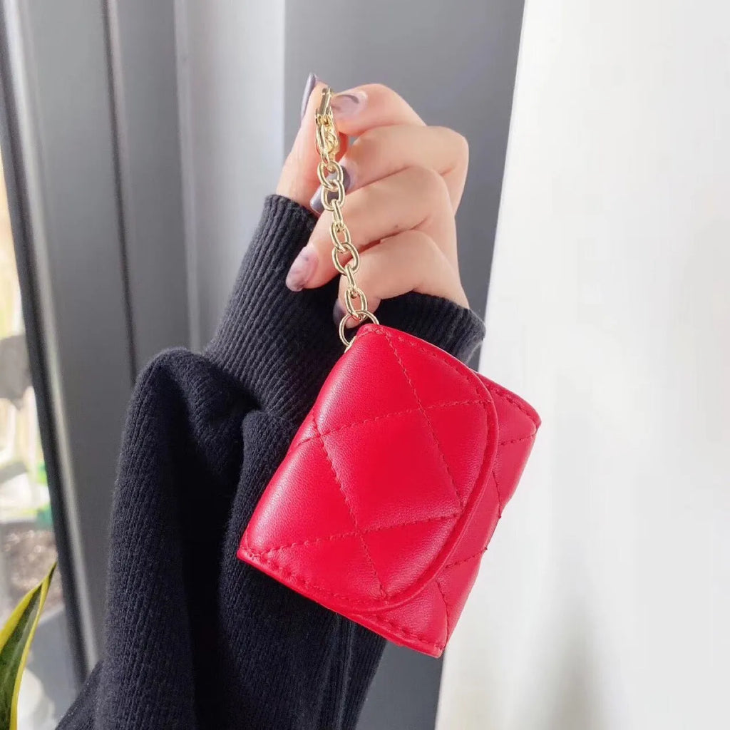 Bluetooth headset case with leather finish for Airpods 1 and 2 in black colour protective cover