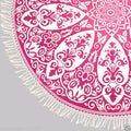 Fashion beach towel for women with bohemian pattern in five colours including green, pink, and gradient purple