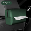 Leather car tissue paper extraction box in black, 18cm by 12.5cm by 9cm