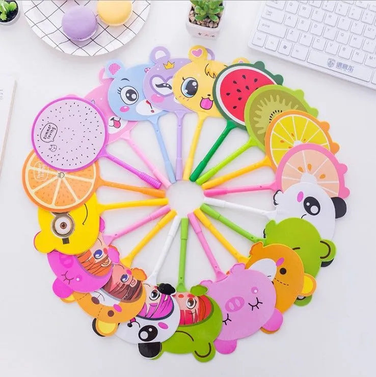 Plastic advertising ballpoint pen with animal designs measuring 19.5cm