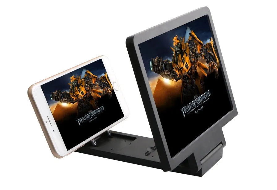 Black and white screen amplifier measuring 18cm long by 12cm wide