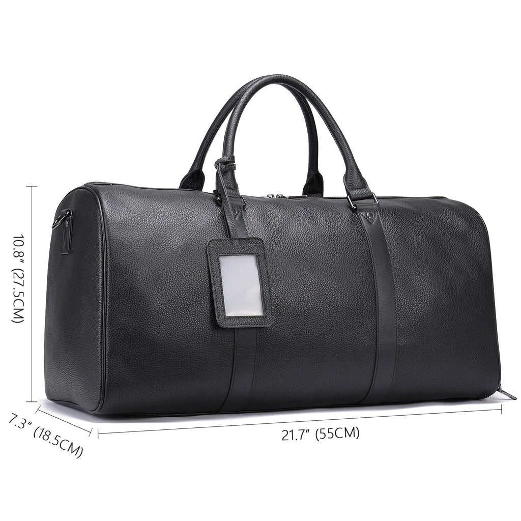 Men's leather excursion bag in black or coffee colour with single shoulder strap