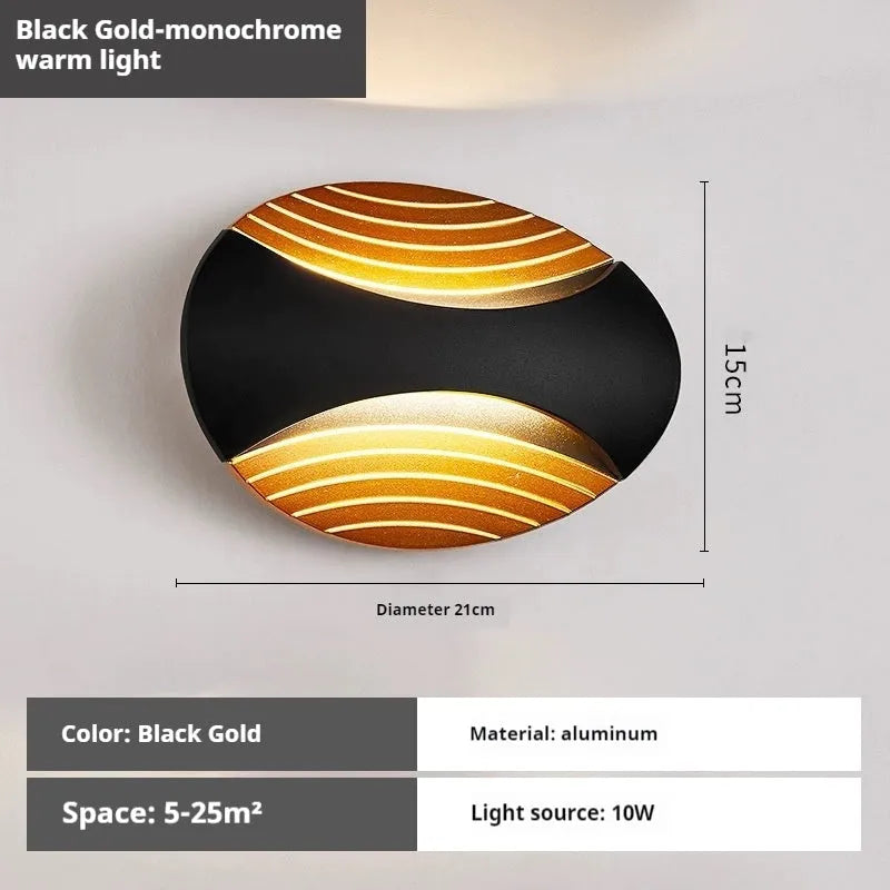 Modern aluminium wall-mounted bedside lamp with IP65 waterproof rating