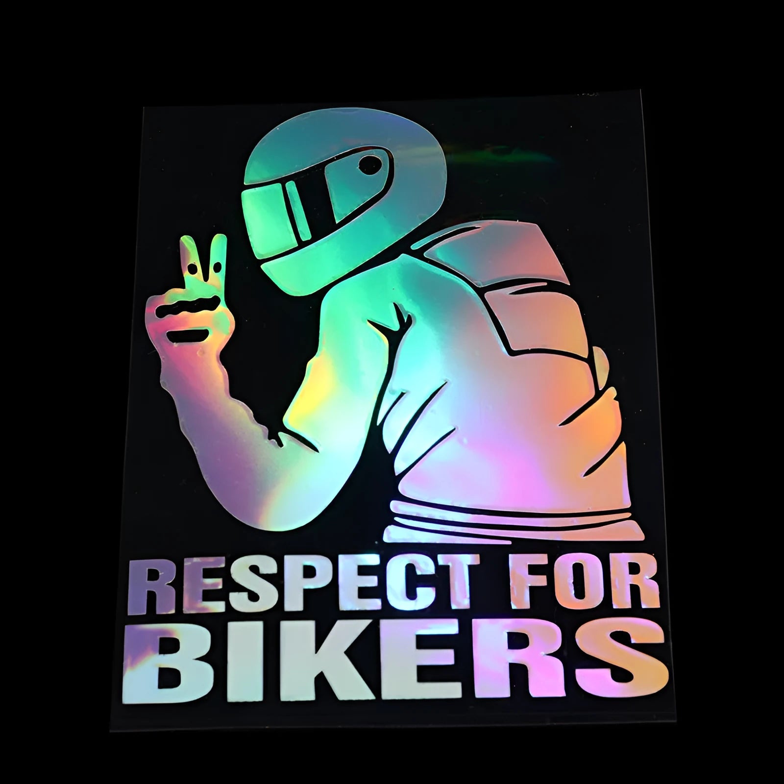 Respect For Bikers 15x11cm reflective decal sticker for automobiles in six colour options