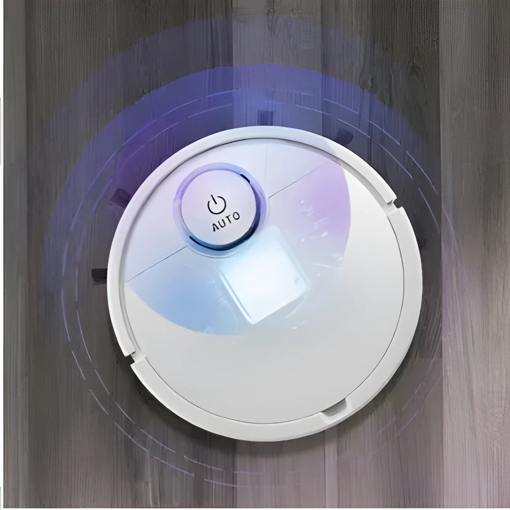 Automatic sweeping robot with ABS plastic housing measuring 28cm square for floor cleaning