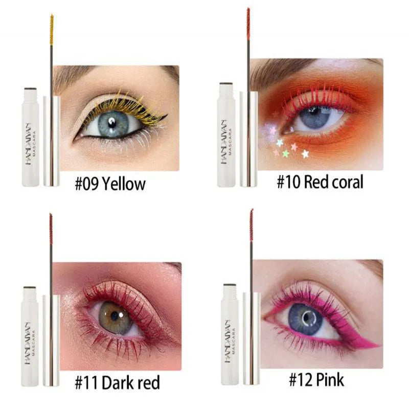 Colour mascara for thick curls with exquisite brush head, long-lasting wear, easy removal