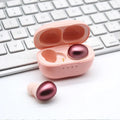 Black wireless Bluetooth earbud headset with stereo sound and call functionality