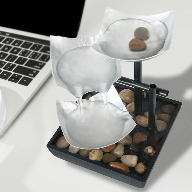Modern minimalist desktop fountain water ornament with flowing water feature in JR001 colour
