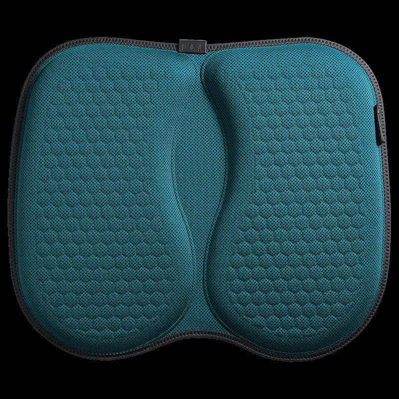 Honeycomb patterned gel car seat cushion in one of six colour options, showing 40x35 cm dimensions.