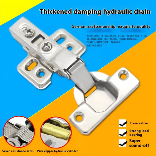 761 nickel-plated cold rolled steel hydraulic damping hinge for cabinets, shown in straight, middle, and large bend types.