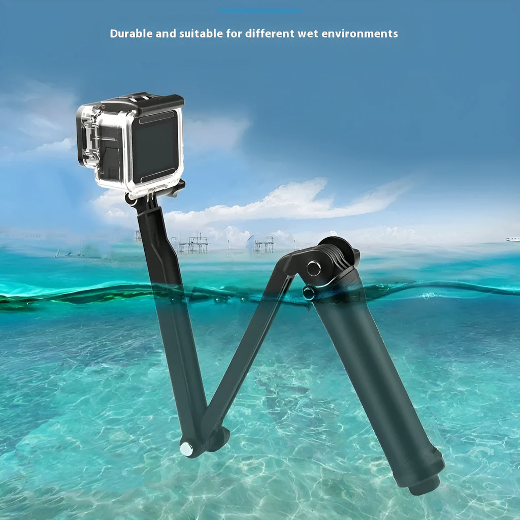 Black portable folding camera tripod for GoPro Hero9 Hero8 Hero7 Hero6 Hero5 Hero4 action cameras
