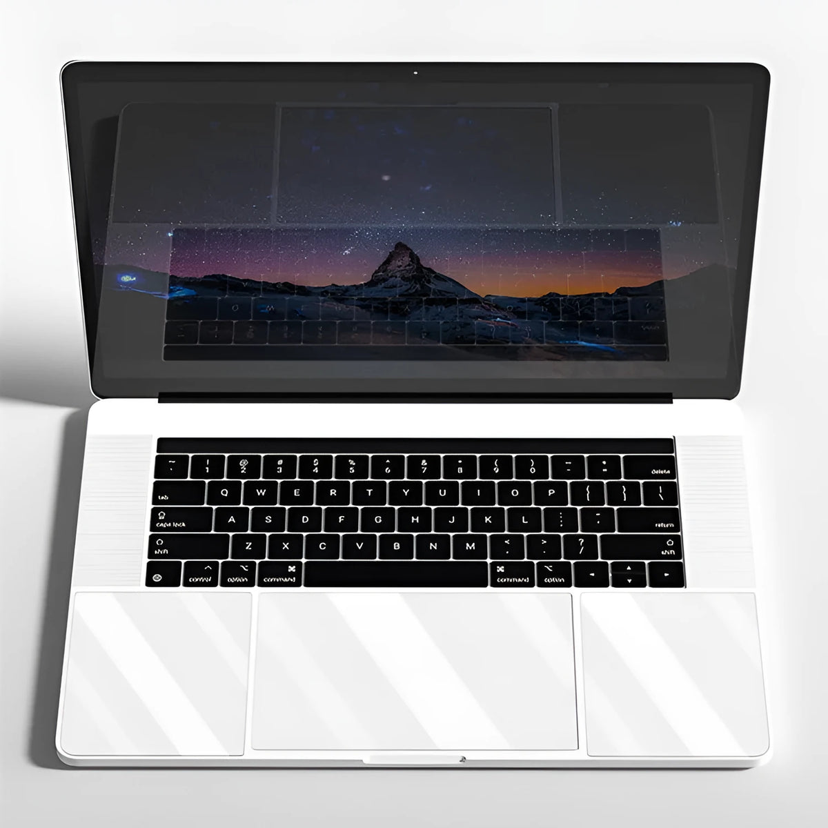 Matte touchpad and wrist support film set for MacBook Pro and Air models with scratch-resistant finish