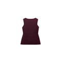 Dark red slim-fit sleeveless cardigan vest with a raised 3D pattern texture on a mannequin.