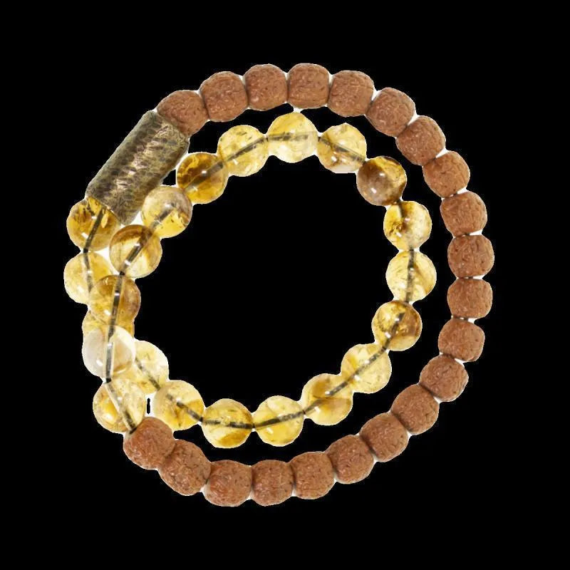 Citrine retro LCD bracelet with a double circle design and natural colour digital display