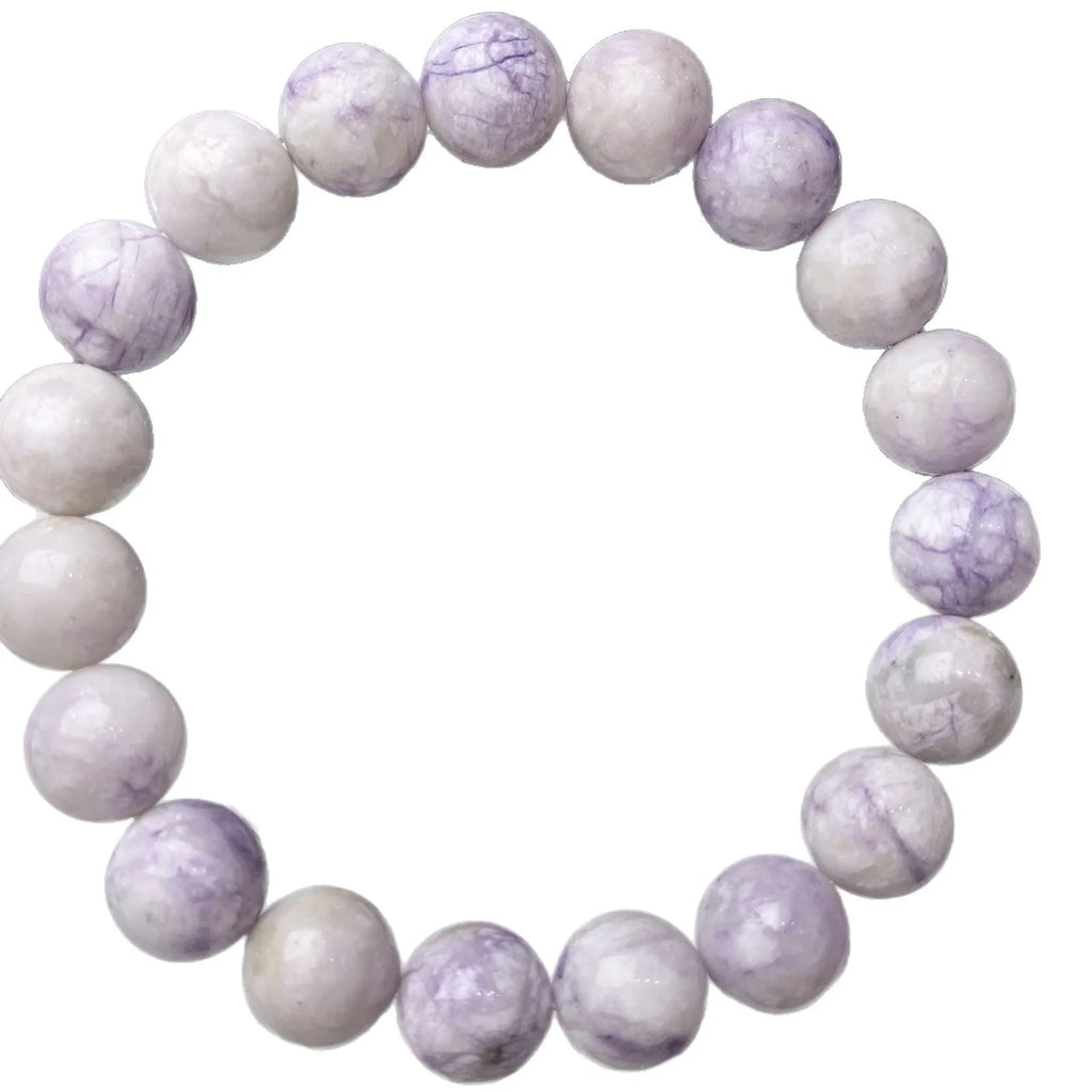 Purple turquoise women's bracelet with adjustable closure showing natural gemstone beads