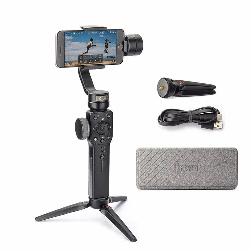 Black mobile phone shooting stabilizer handheld gimbal with ABS construction