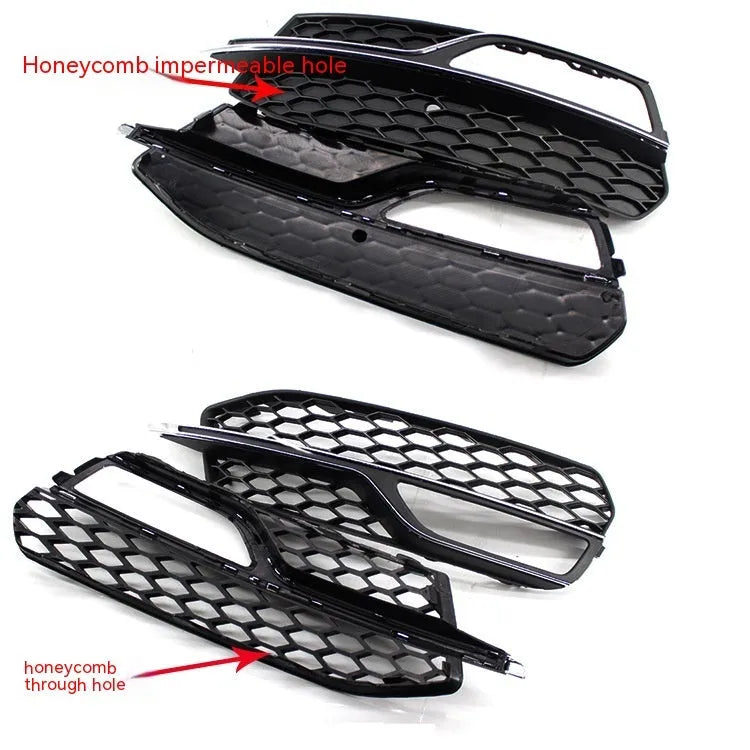 Black ABS fog lamp grille for Audi A3 S3 front bumper, 2013-2016 model years