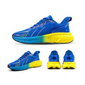 Popcorn thick sole lightweight woven flying running shoes in orange red and orange green colour options