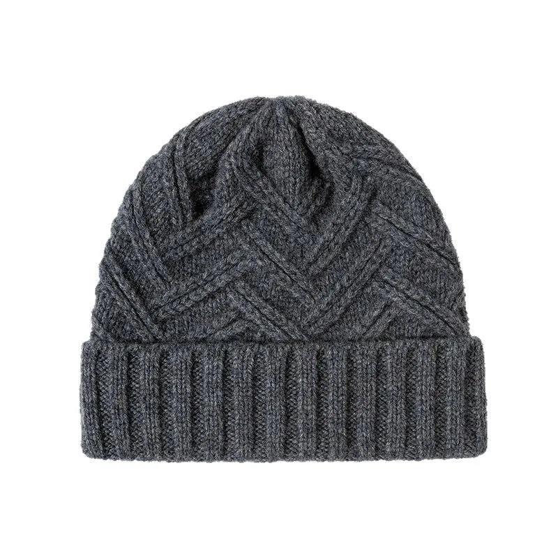 Wool women's knit hat with dome crown in various colour options including ivory white and obsidian black