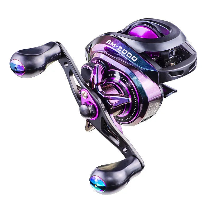 BM2000 fishing reel with magnetic brake system and water drop shaped spool