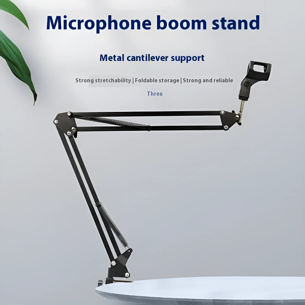 BM800 capacitor microphone set with cantilever bracket for mobile phone recording in black and gold colour