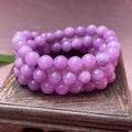 Purple Chinese-style quartz jade bracelet with single circle and three-circle bead options.