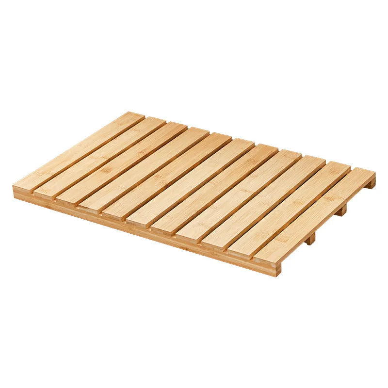Bamboo home bathroom height increasing foot pad pedal non-slip rectangular mat 54x36x4cm solid colour