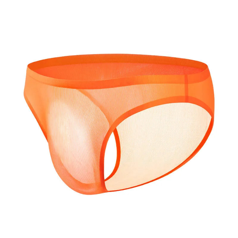 Black Ice Silk seamless low waist women's briefs laid flat, showing rib-weave texture and no visible seams.